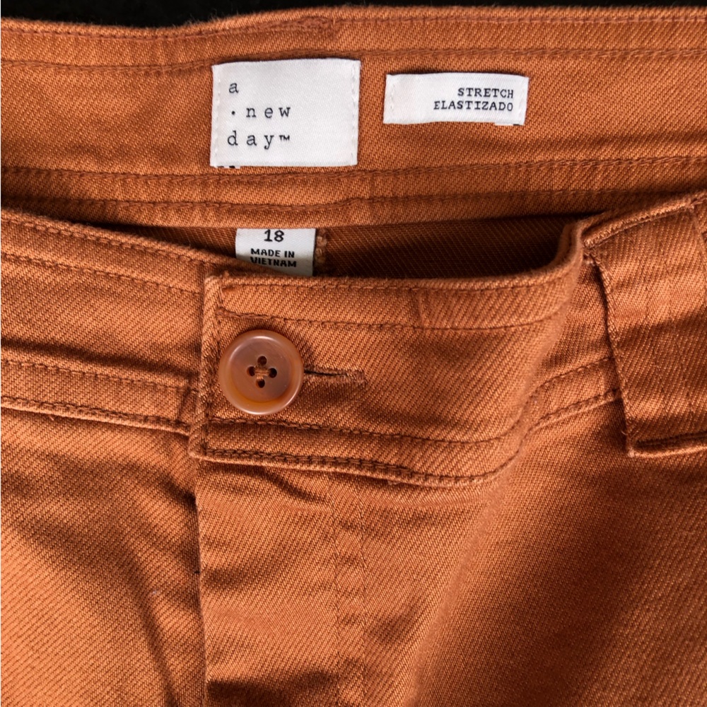 A New Day Women's Size 18 Stretch Elastizado Wide Leg High Rise Chestnut